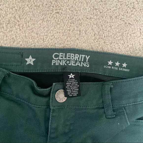 Moss Green Low Rise Skinny Jeans - Picture 5 of 10